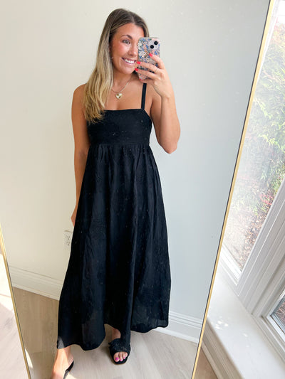 Claire Embroidery Floral Midi Dress