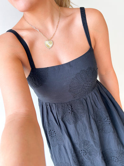 Claire Embroidery Floral Midi Dress