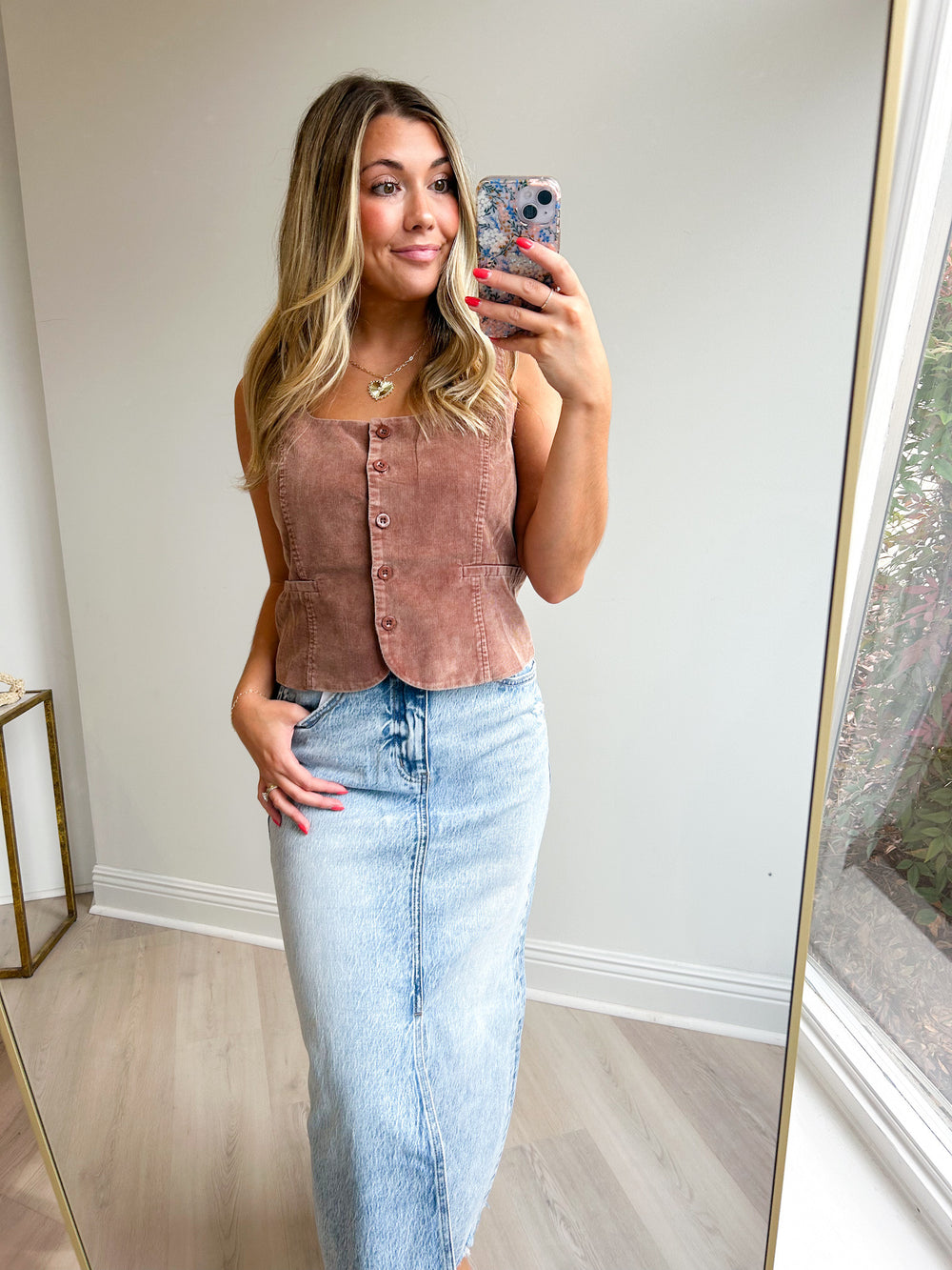 Denim Midi Skirt