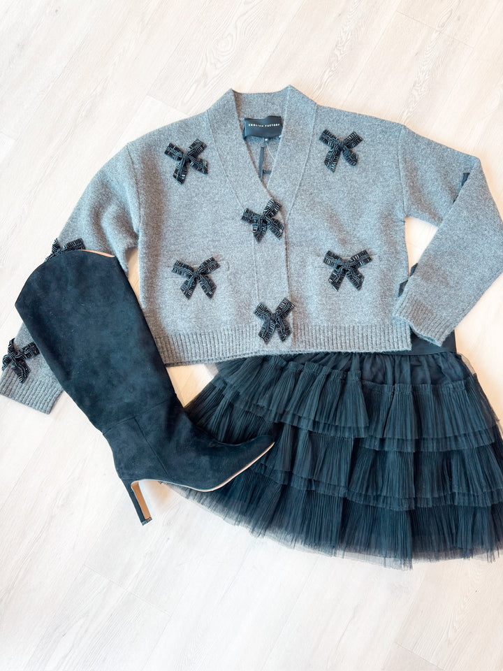 Fran Cardigan w/ Beaded Bow