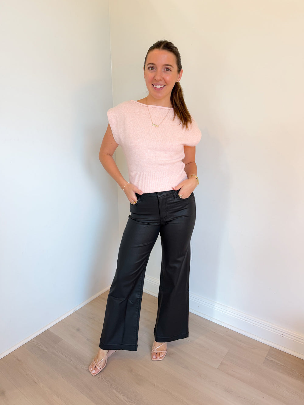 Meg Wax High Rise Wide Leg Black