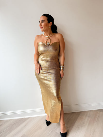 Alana Metallic Tube Dress