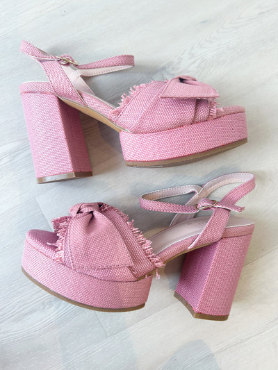 Hollywood Bow Tweed Heels
