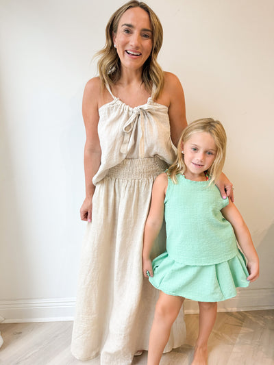 Twill Linen Skirt beige o s