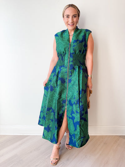 Elsie Floral Jacquard Midi Dress
