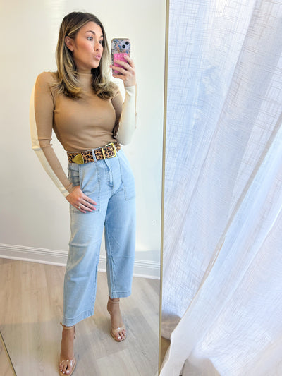 Two Tone Long Slv. Top