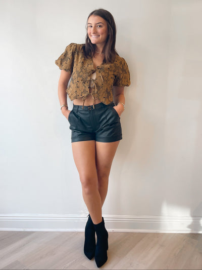 Floral Jacquard Top w Ties