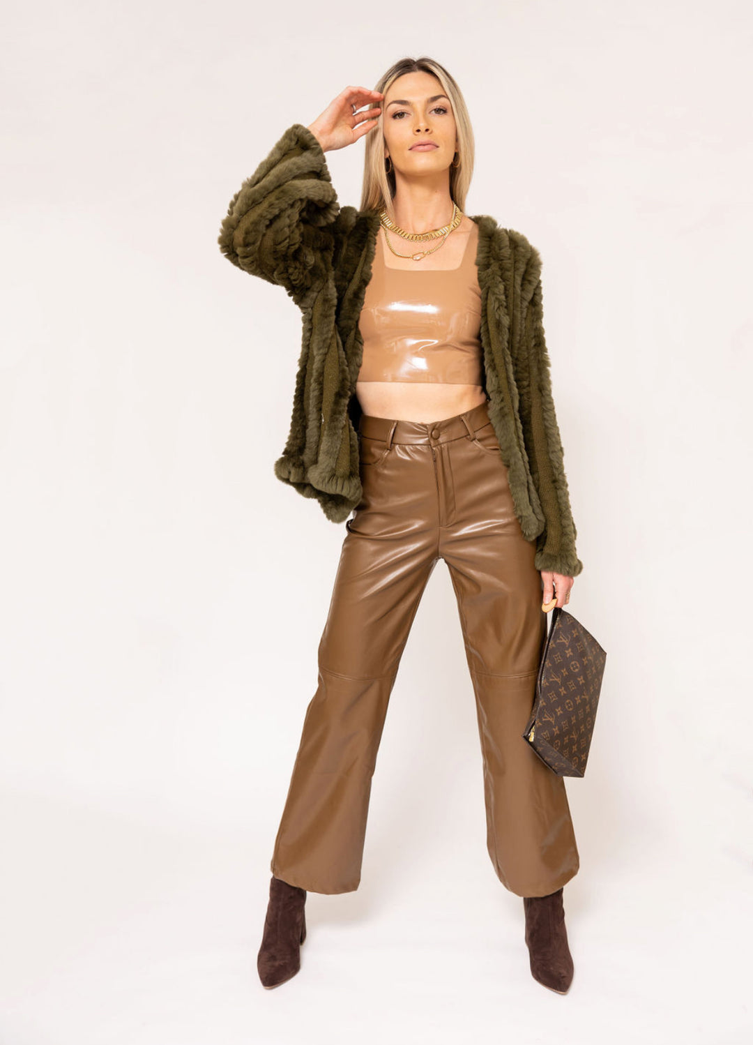 Kenz &amp; Gray Fur Jacket Olive