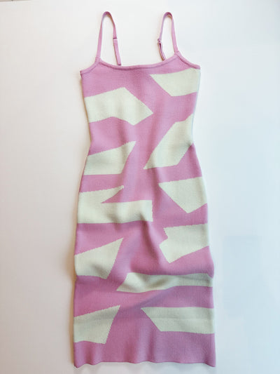 Pink Abstract Midi Dress