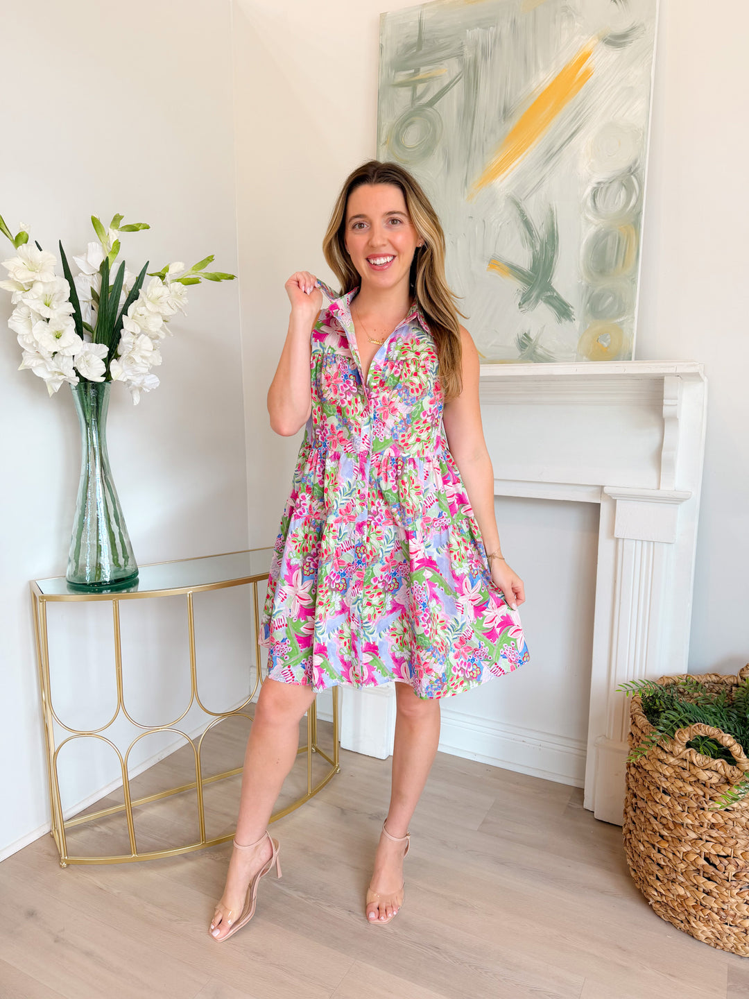 Flora of Thira Shirt Dress