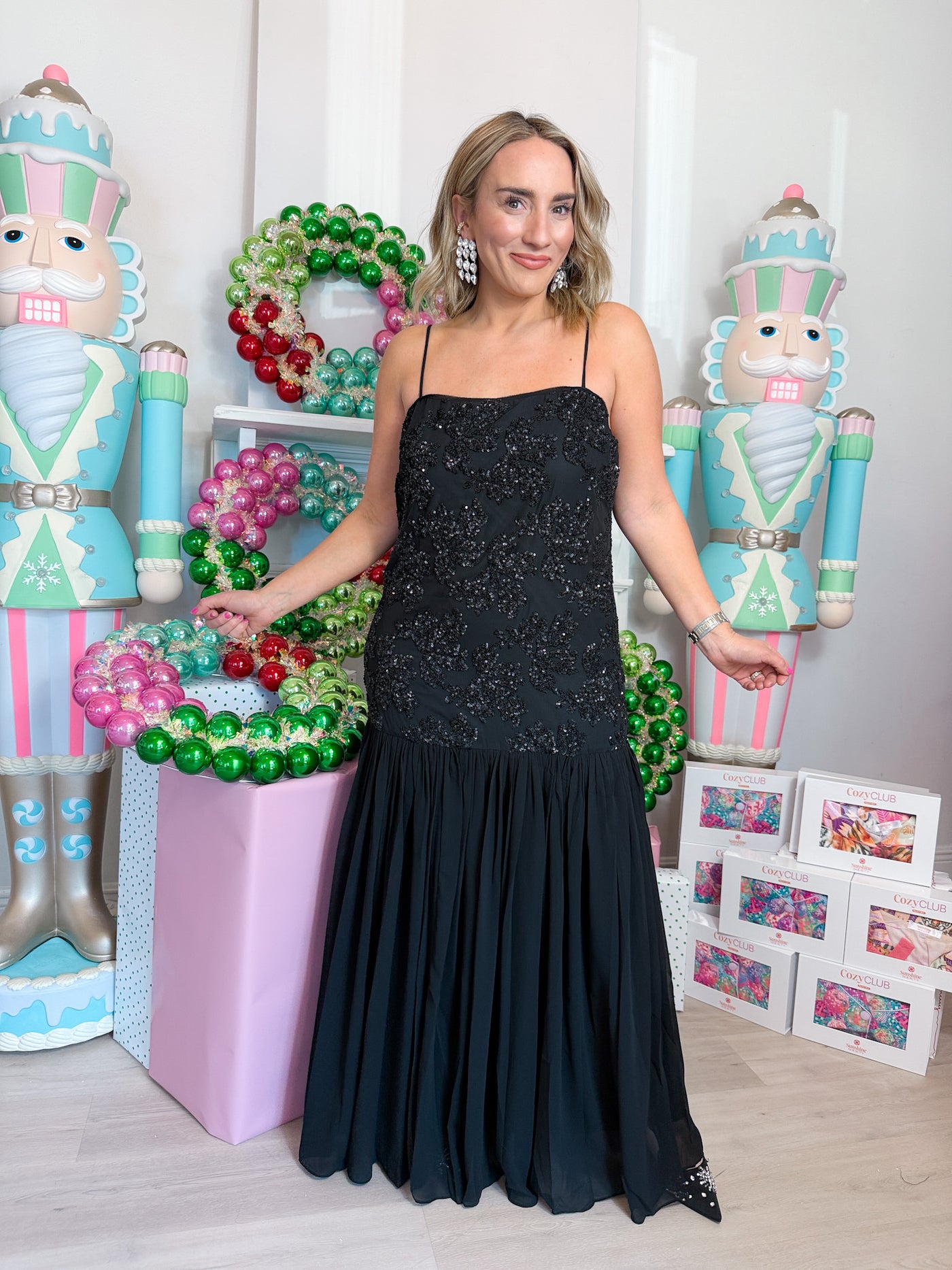 Marissa Drop Waist Sequin Dress