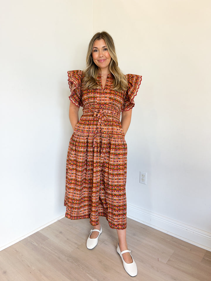 Magnolia Flutter Sleeve Midi Dress