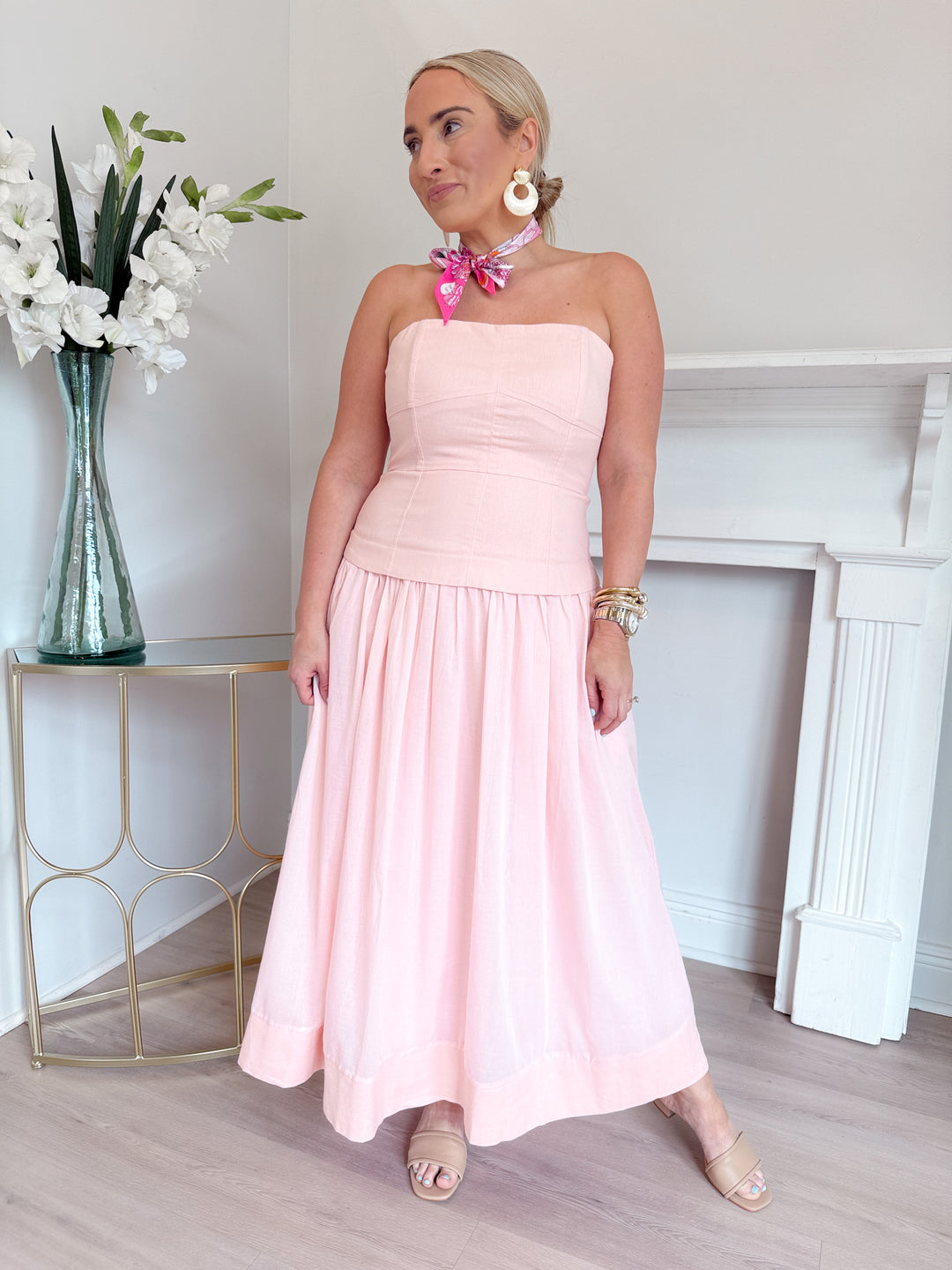 Corey Midi Dress Cotton Pink
