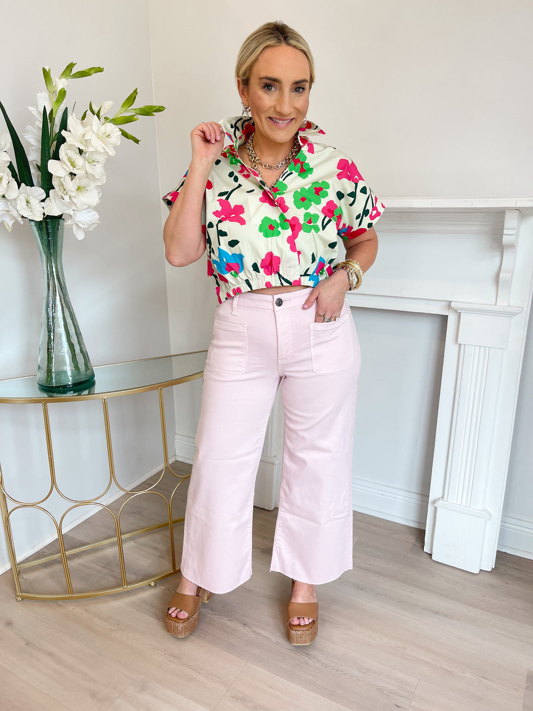 Zia Top pink tropics
