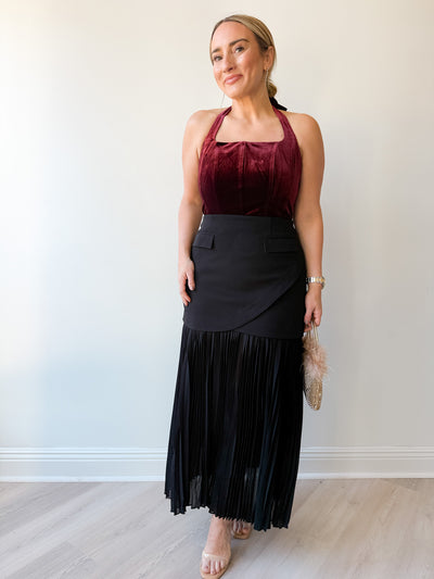 Jacy Velvet Corset Halter Top