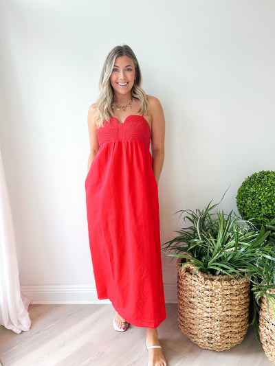 Sabrina Linen Midi Dress