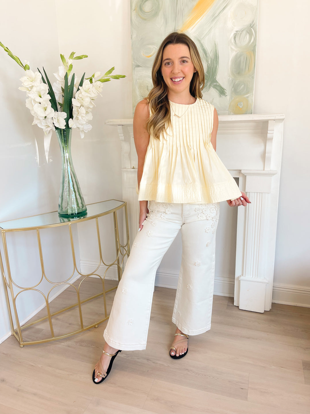 Sonne Pleated Flare Top
