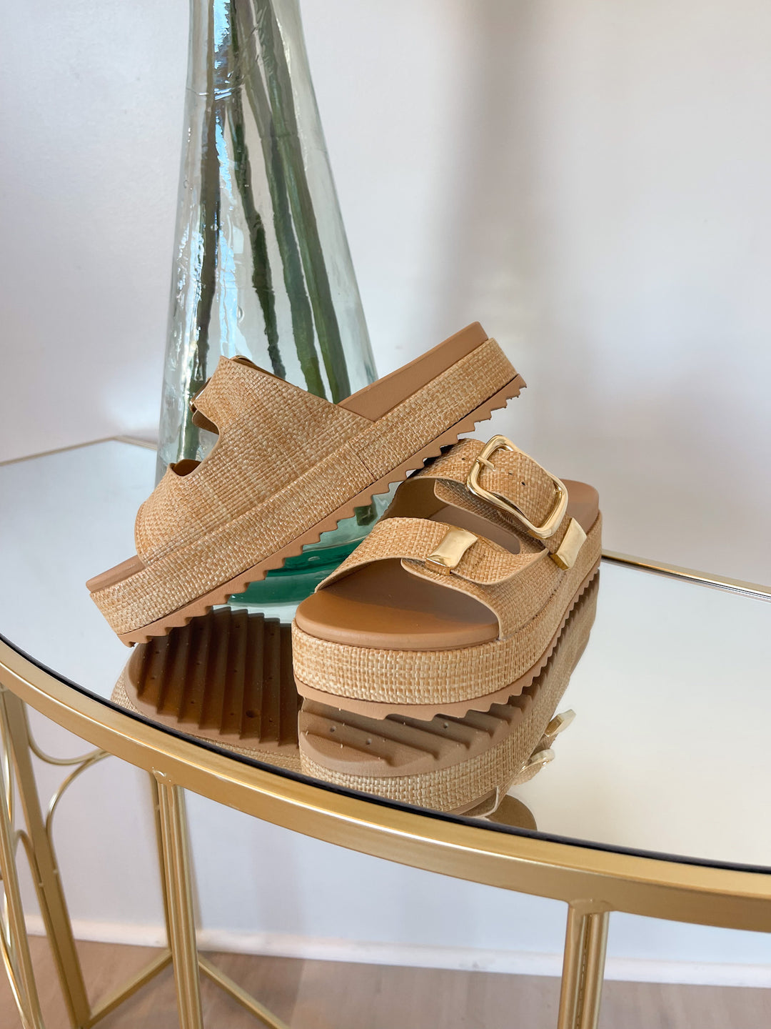 New York Sandal Natural Rafia