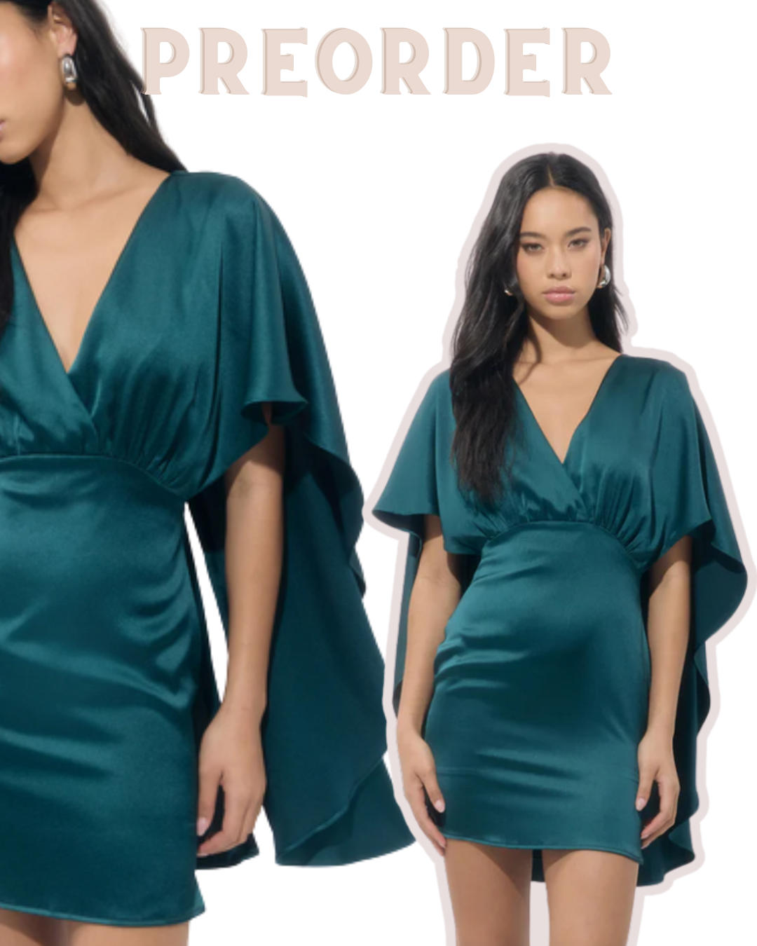 Aria Satin Cape Mini Dress