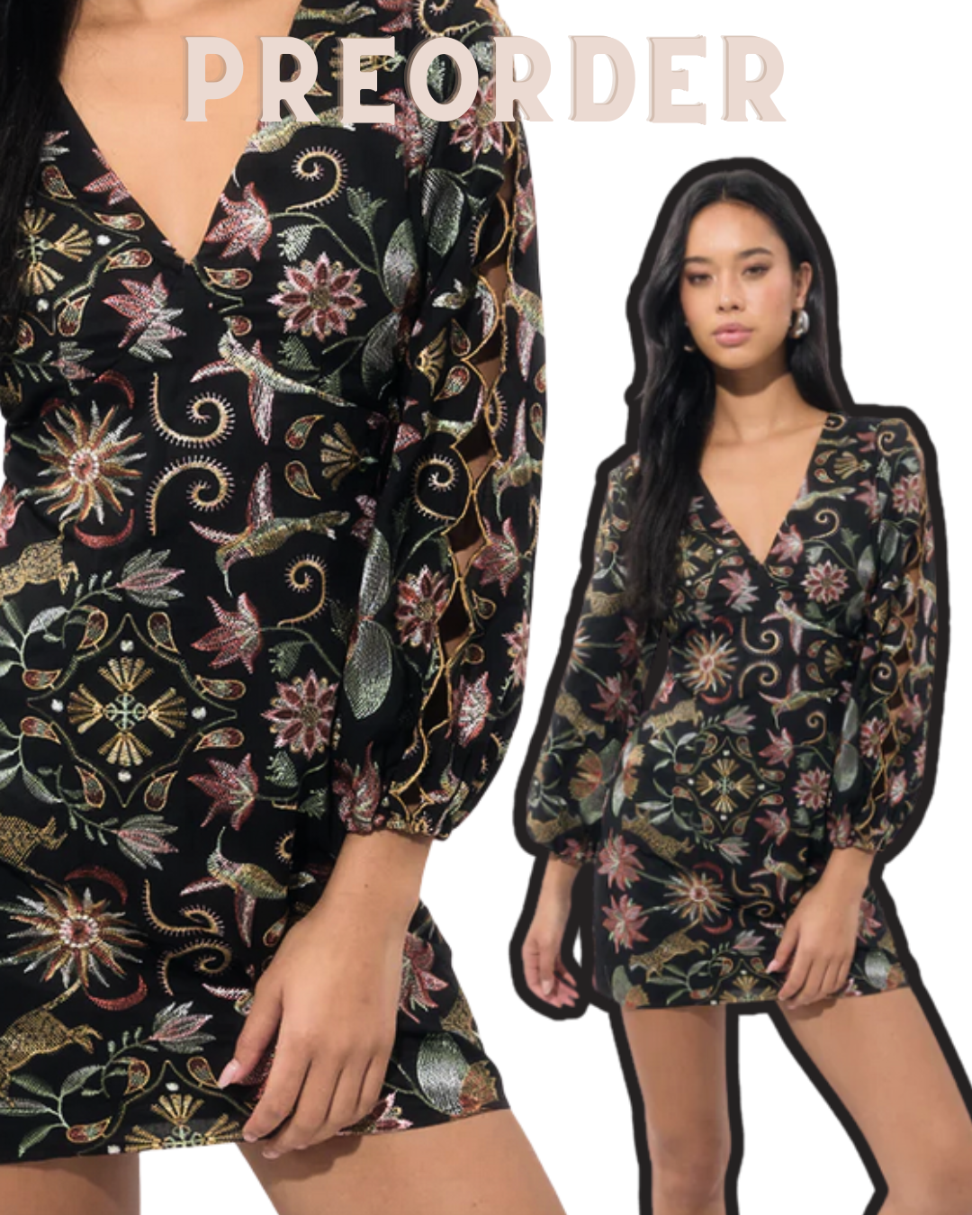 Juno Embroidery Mini Dress