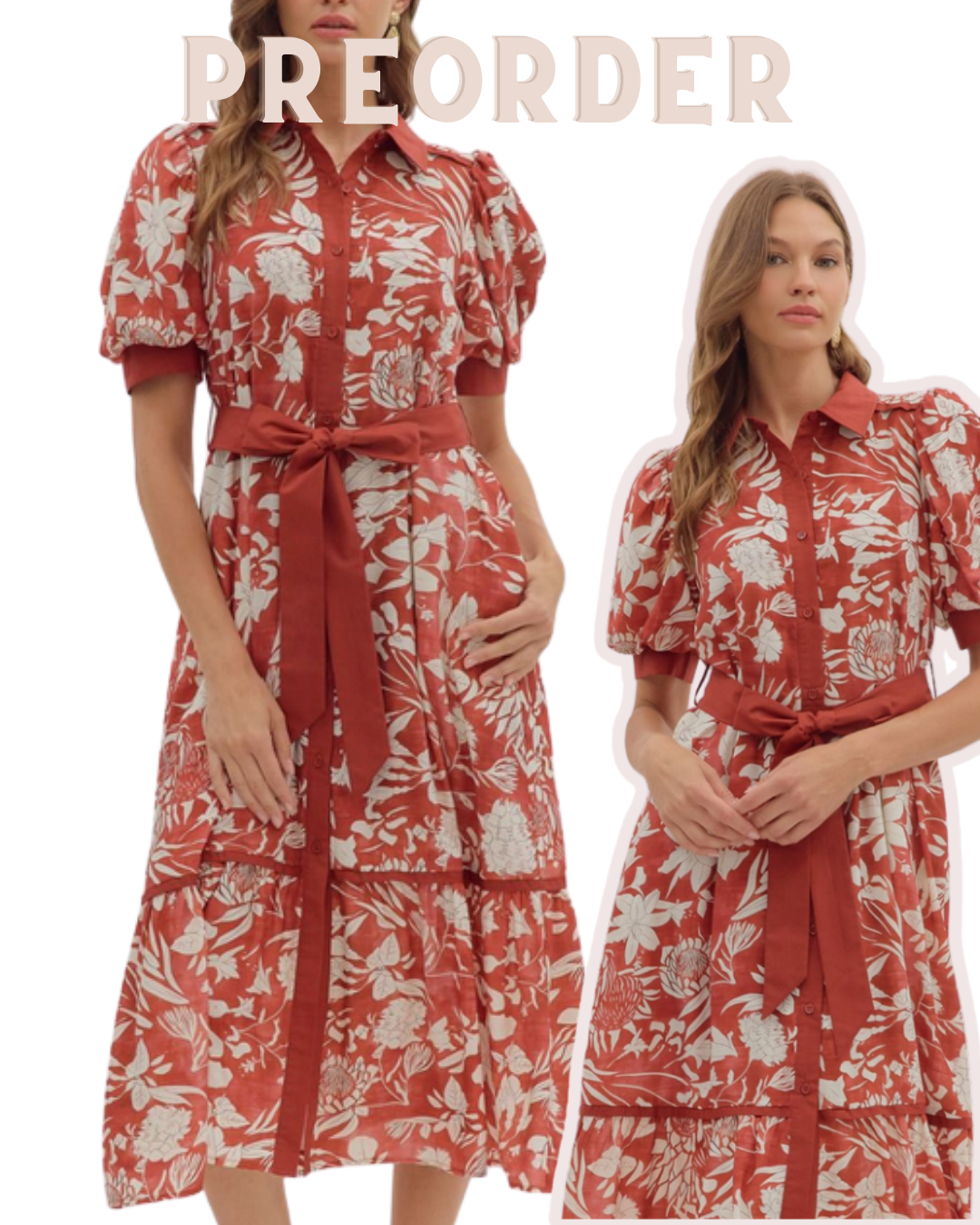 Elsie Puff Slv. Tiered Midi Dress