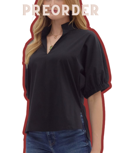 Lyla Puff Slv. V-Neck Top