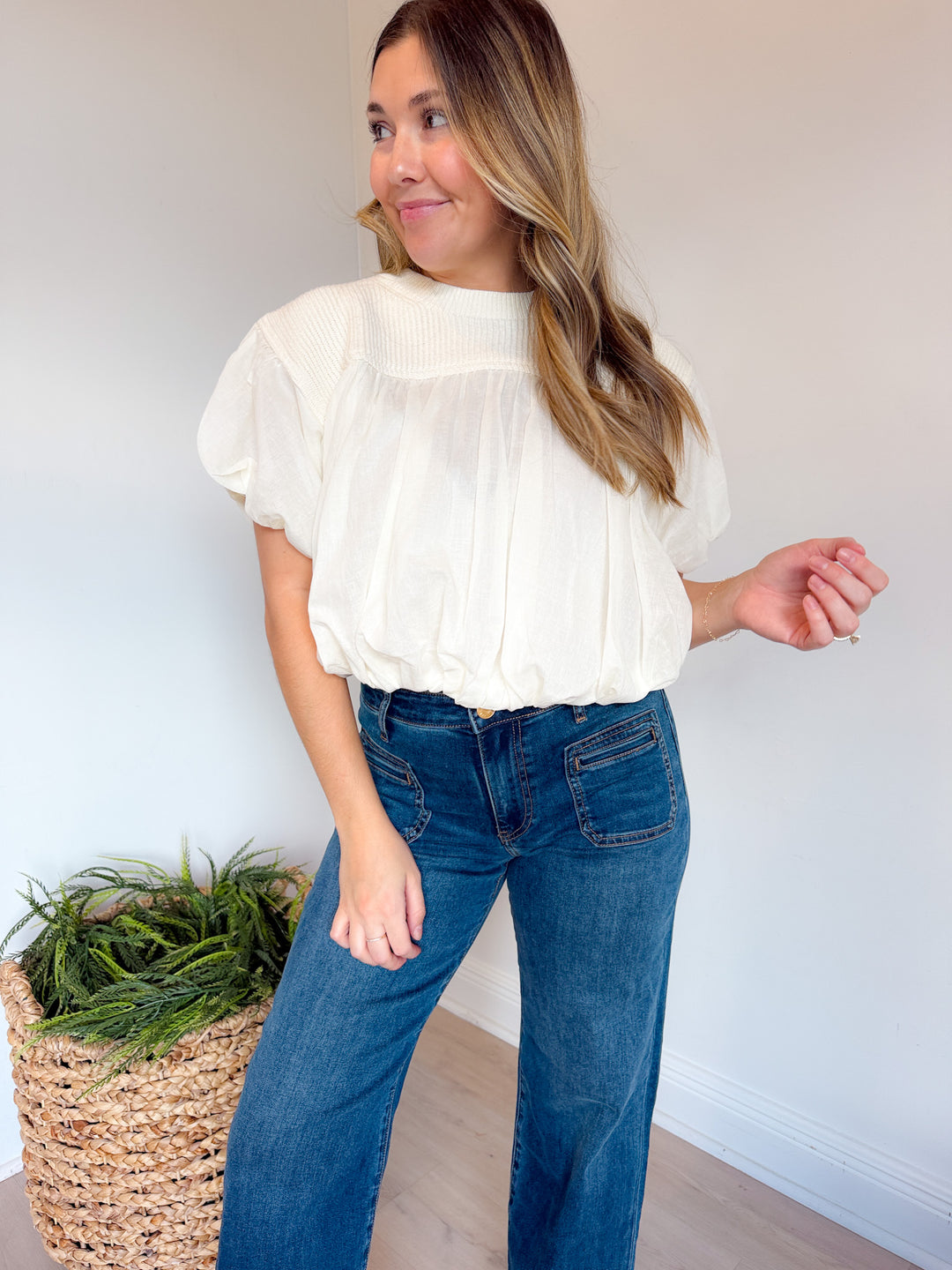 Sunny Puff Sleeve Bubble Top
