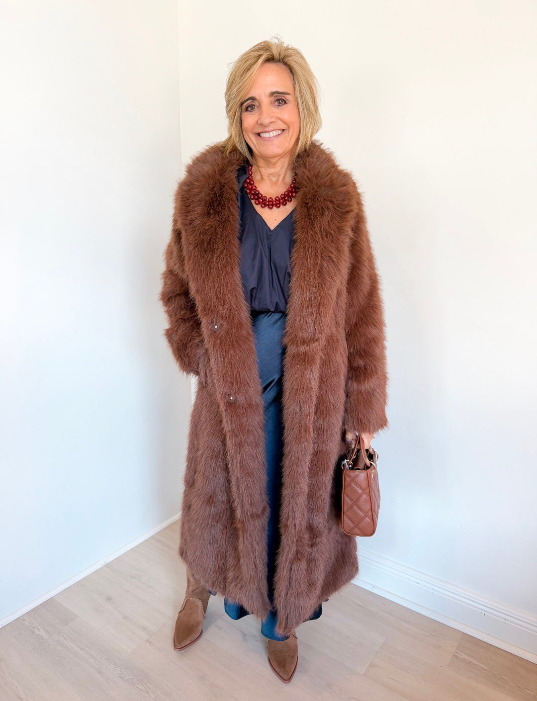 Susan Faux Fur Long Coat