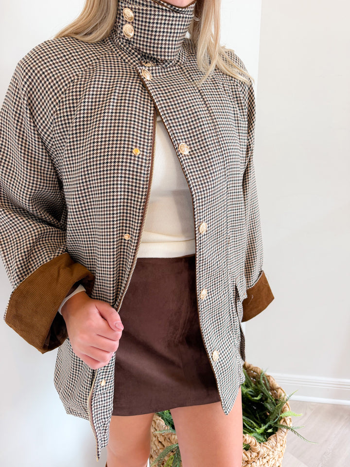 Houndstooth Trench Coat