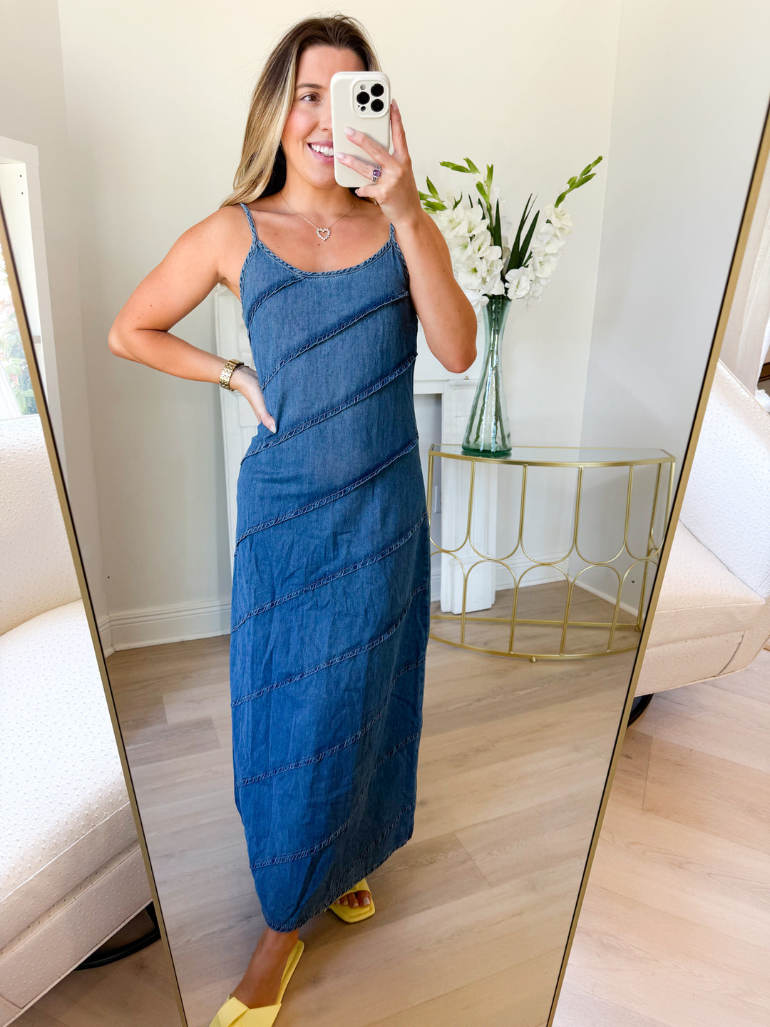 Campbell Pintuck Midi Dress