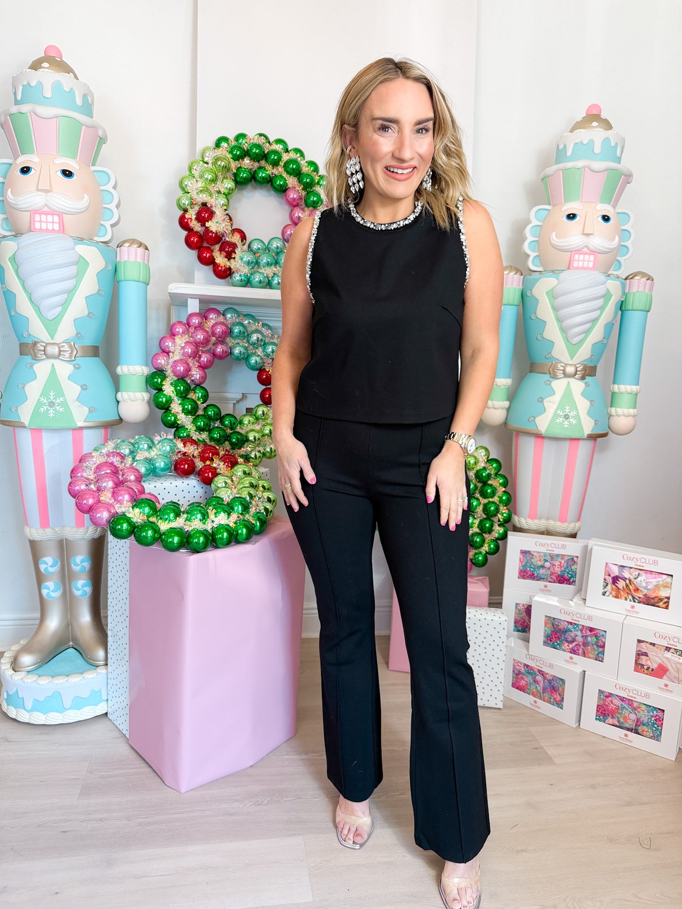 Meghan Crystal Trim Top