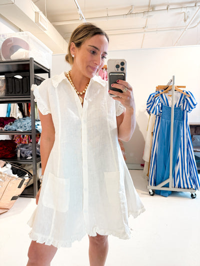 Remington Linen Dress white
