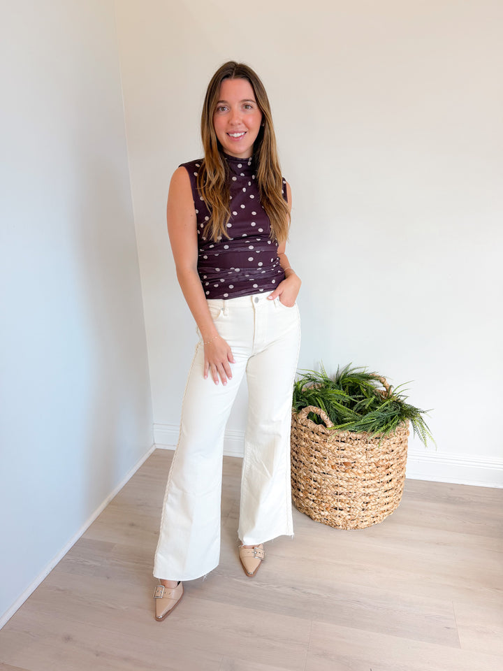 Sonia Polka Dot Mesh Top