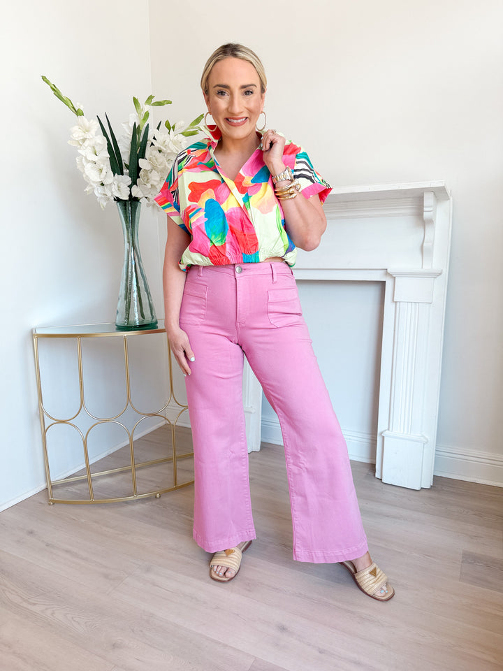 Meg High Rise Wide Leg w Patch