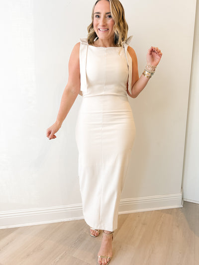 Charlie Bow Midi Dress Cream
