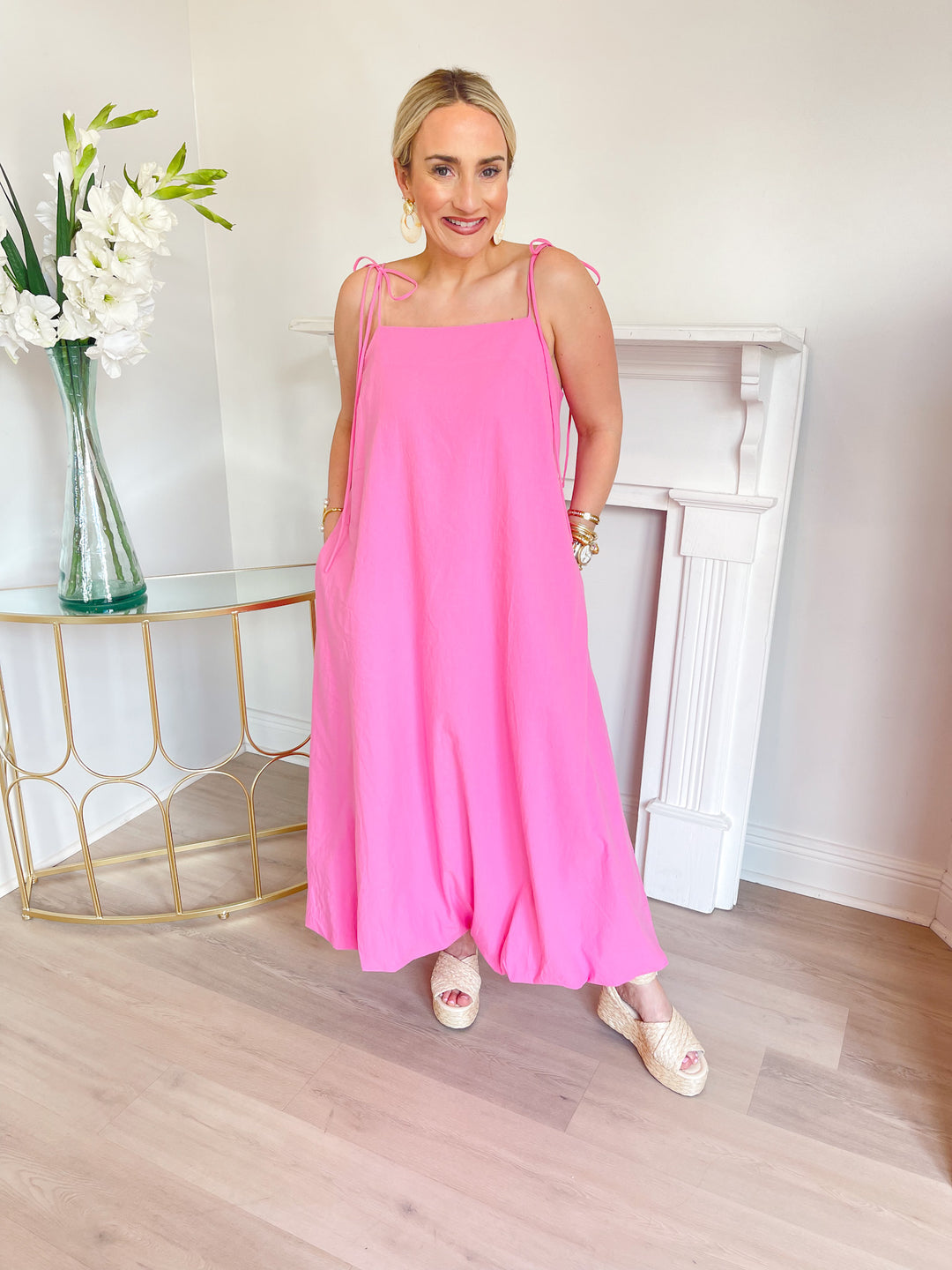 Bubble Hem Midi Dress