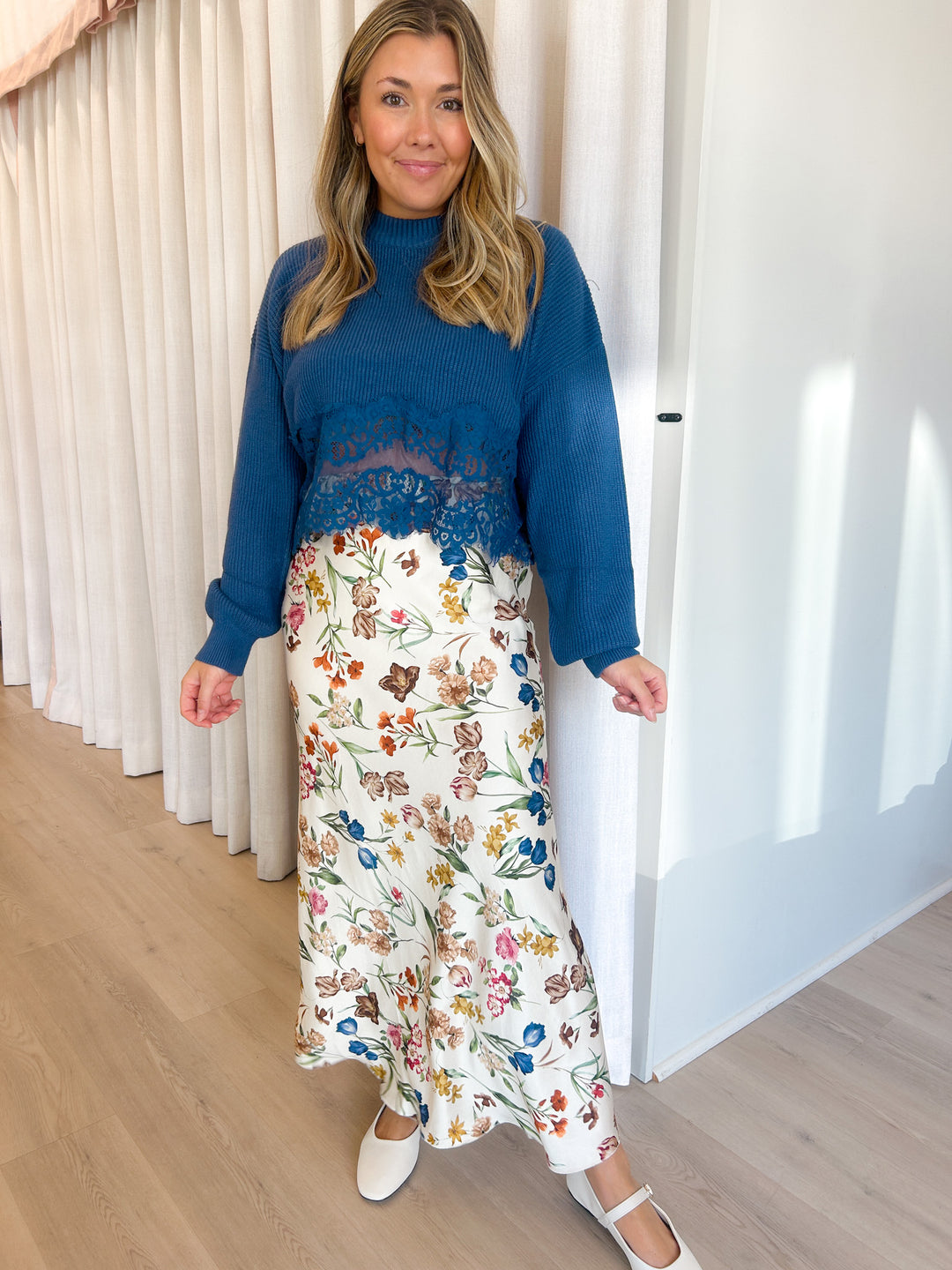Sandra Silk Midi Skirt