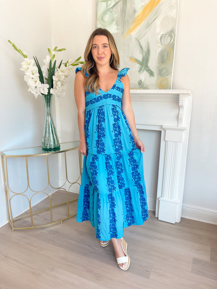 Erin Flutter Sleeve Midi Dress
