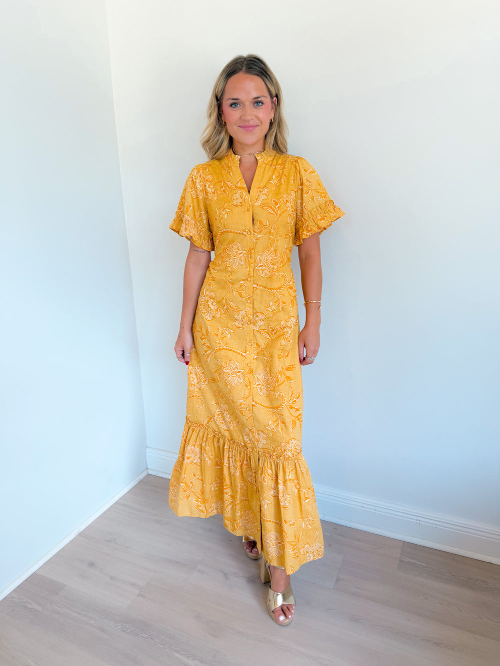 Beth Button Down Midi