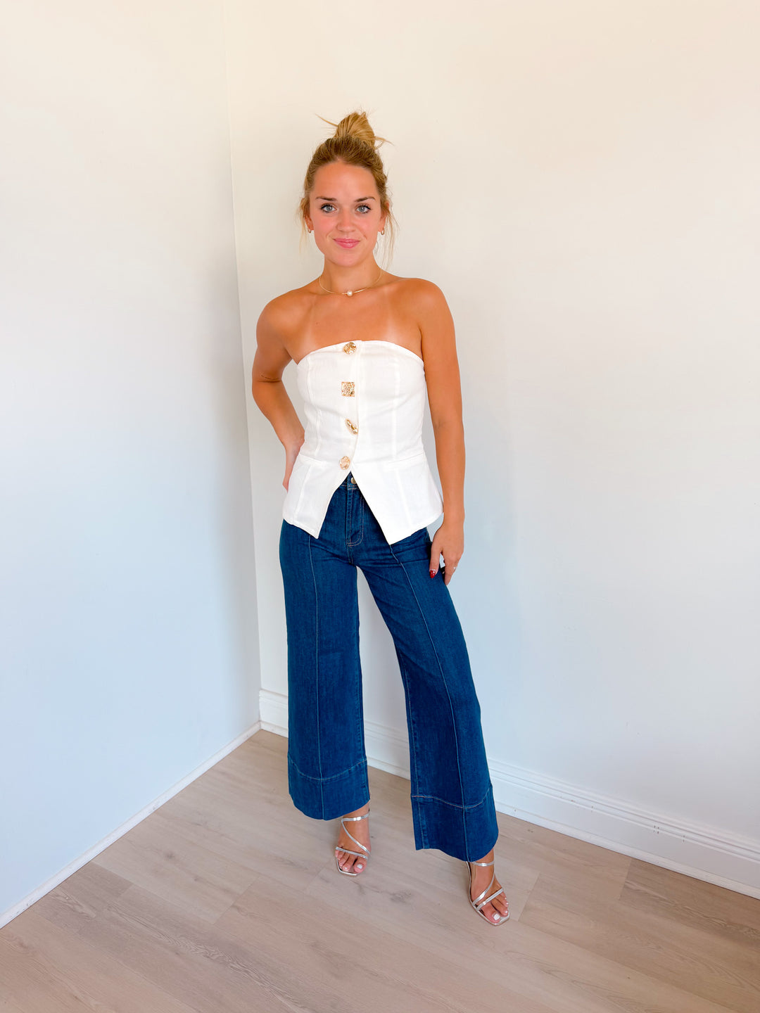 Mae Strapless Denim Top
