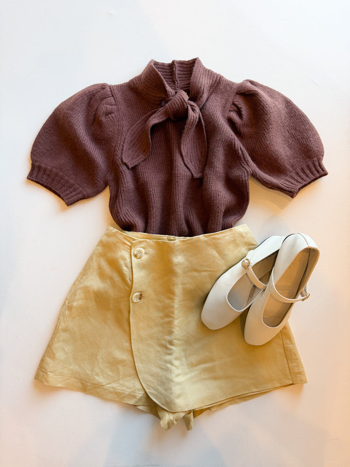 Tony Tie Neck Sweater brown
