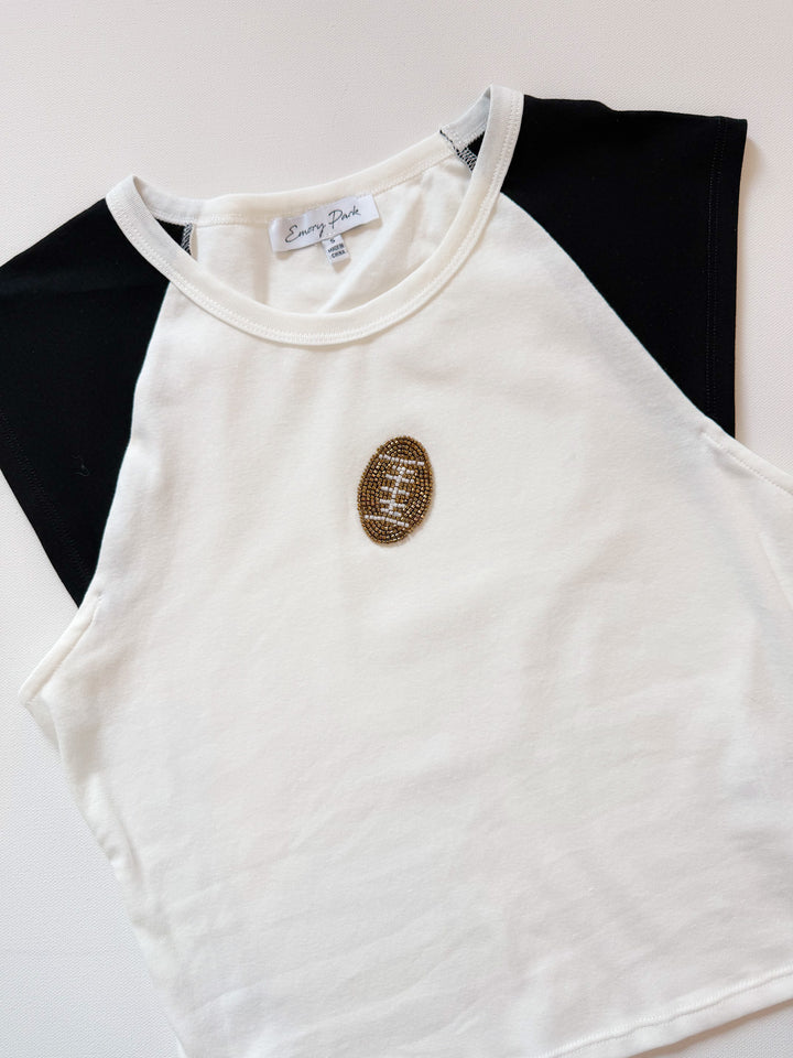 Beaded Football Tee