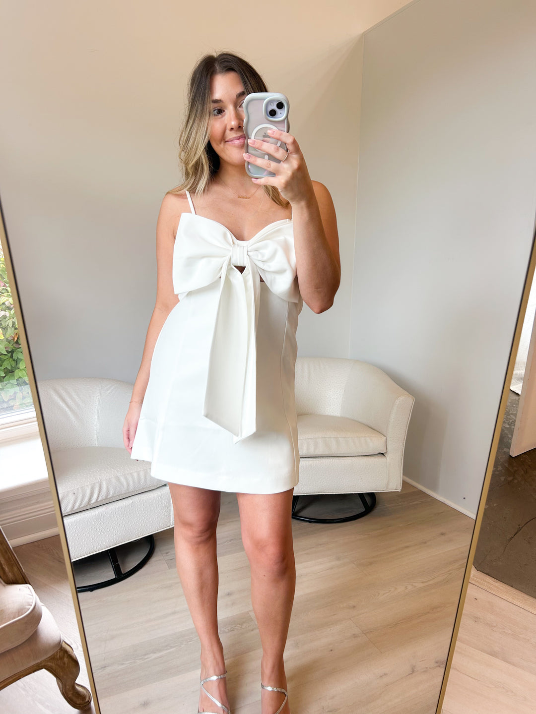 Bow Structured Mini Dress