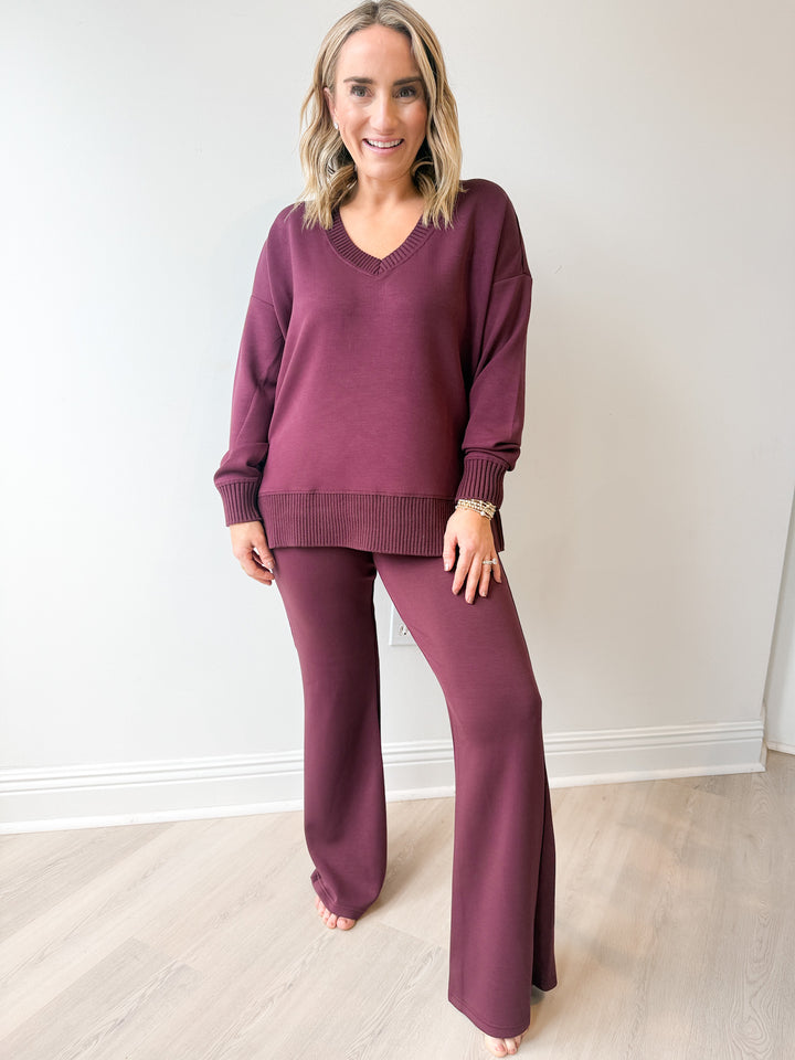 Vixie Knit Sweater prune