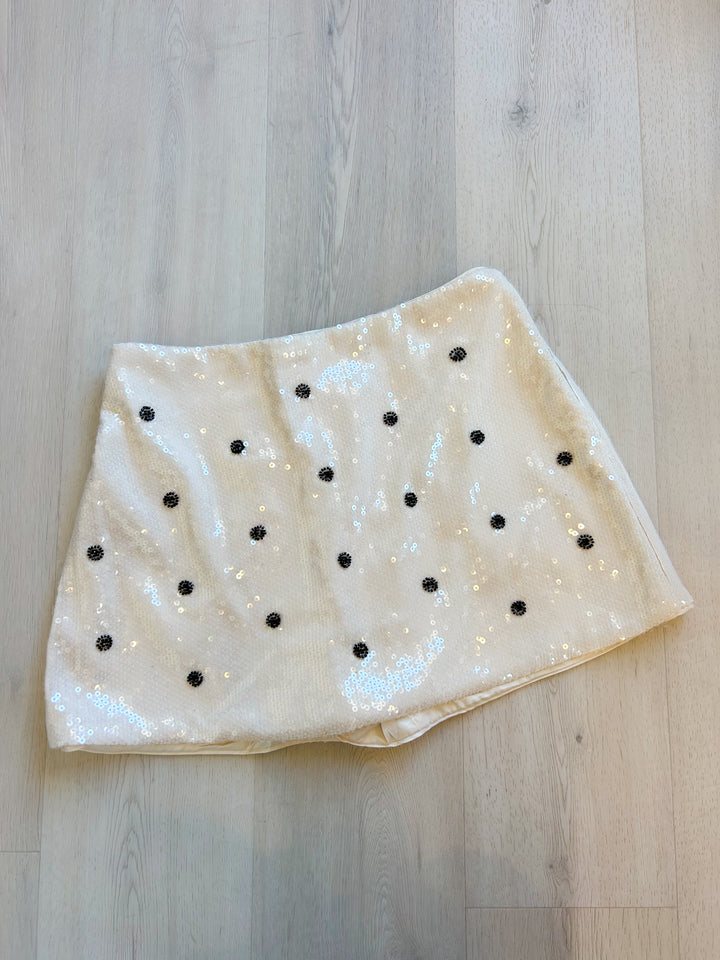 Pearl Polka Dot Beaded Skort