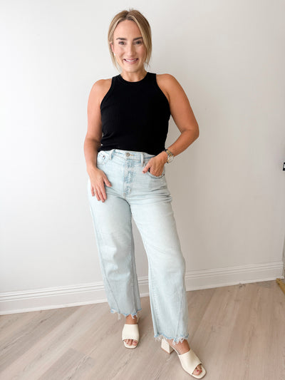 Lola Ribbed Top Black
