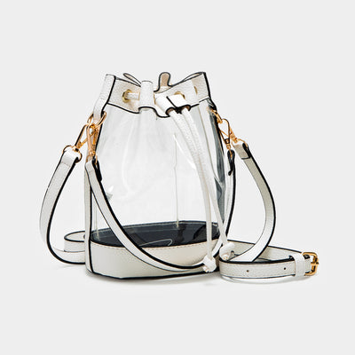 Clear Bucket Bags white 5.9" X 3.5" X 7.9"