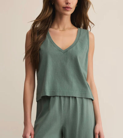 Sloane V-Neck Top Hunter Green