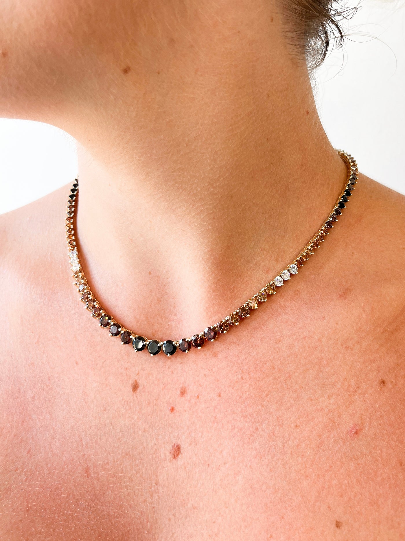 Not Your Basic Graduated Ombre Tennis Necklace