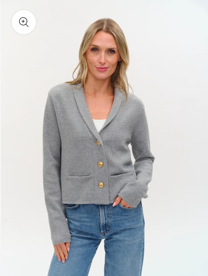 Lynn Button Cardigan heather grey